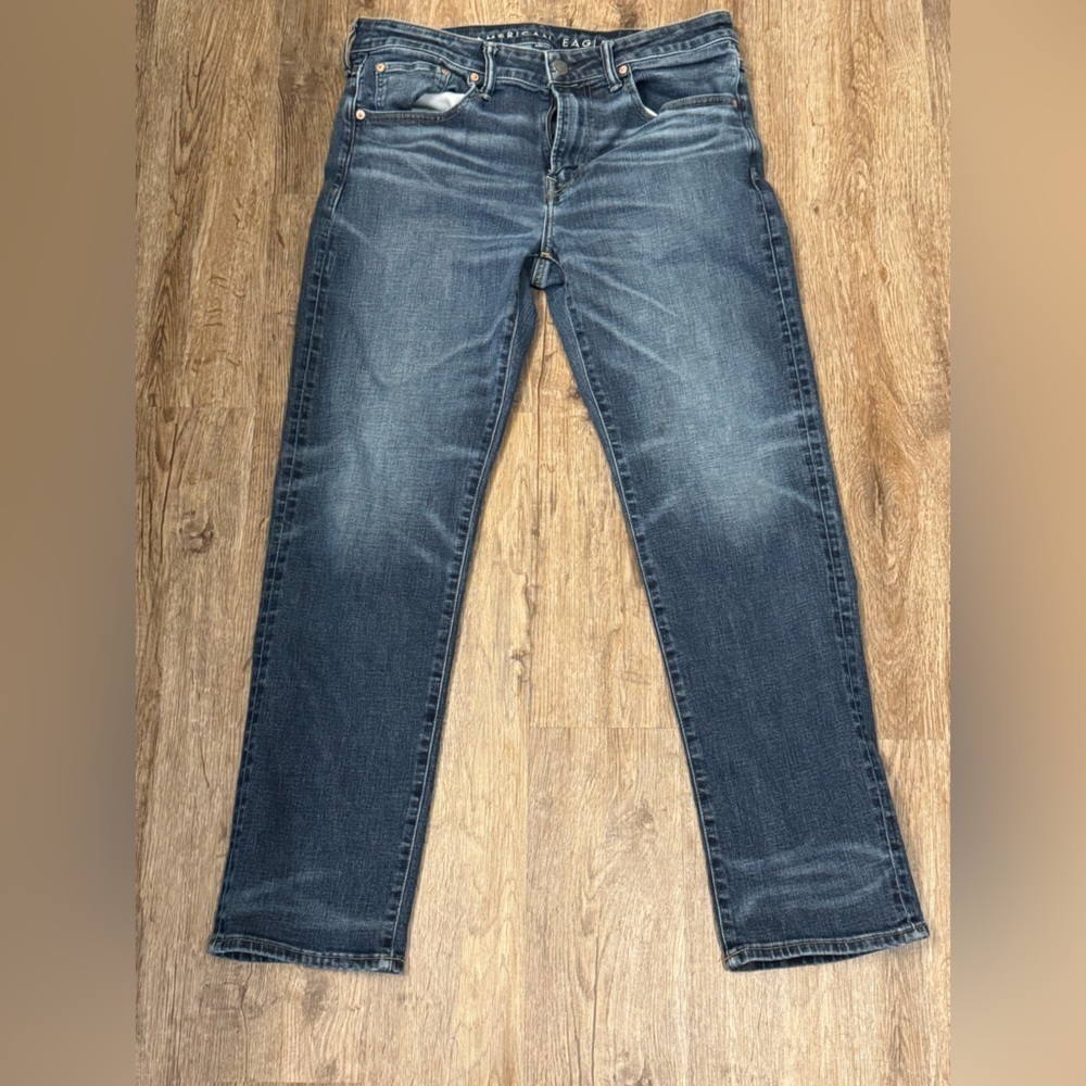 American Eagle Outfitters Men’s  Dark Blue Straight Jeans Size 34x32